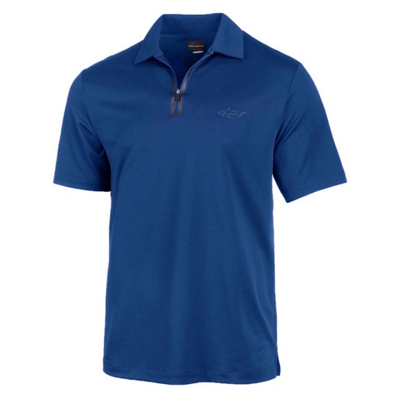 Greg Norman Men's 5 Iron Zip Golf Polo (Blue Socket, Small) - Picture 1 of 6
